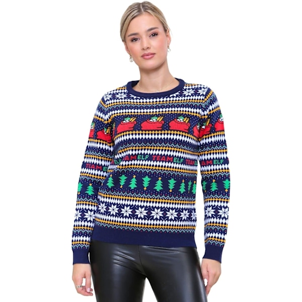 Festive julegensere for kvinner UK langærmet alvesweatshirt