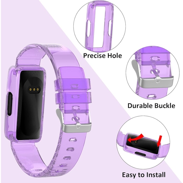 TPU gennemsigtig rem til Fitbit Ace 3/Ace 2/Inspire-serien - Faychey