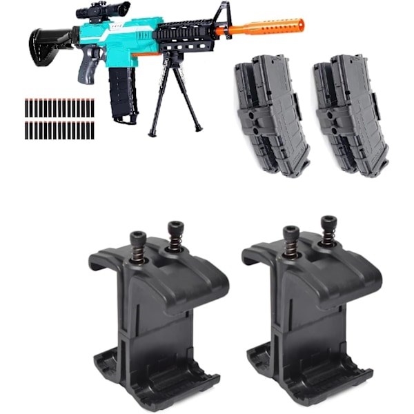 Magasinhållare - Set med 2 Hållbara Förstärkta Polymer Klipp Magasinhållare (Svart)
