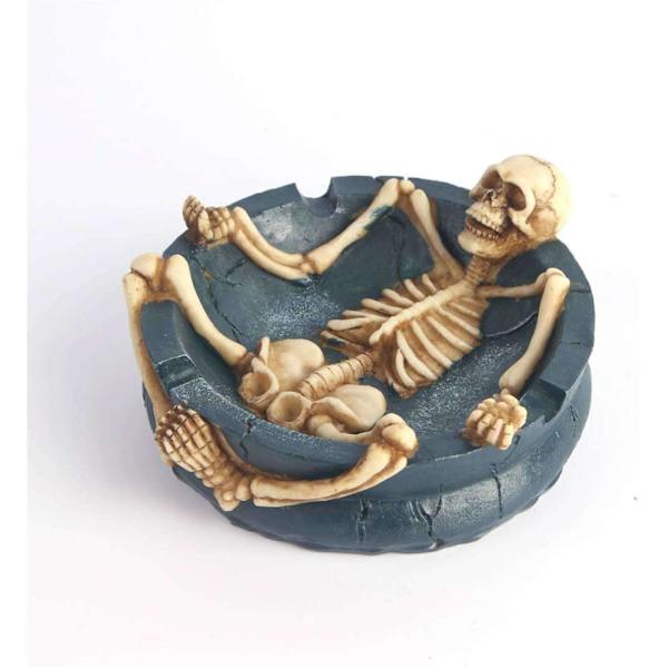 Kreativ og personlig multi-hoved kranieaskebæger kryds spøgelseshoved Halloween dekoration ornamenter Gul  Gul