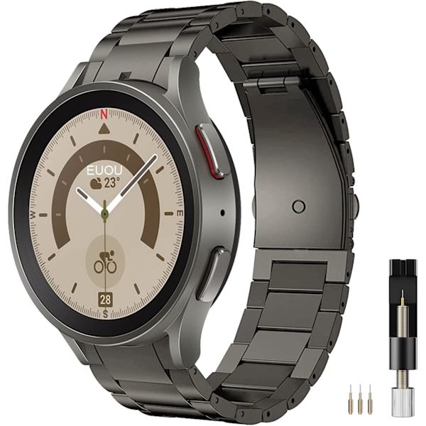 Metalrem til   Galaxy Watch FE/7/6/5/4, ingen mellemrum rustfrit stålrem til Galaxy Watch 6/4 Classic, justerbar elegant udskiftningsrem til Galaxy Watch