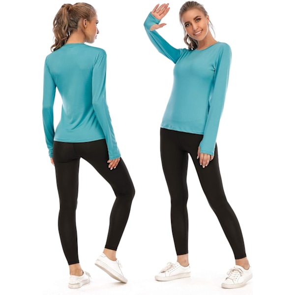 Kvinners UPF50+ Langærmet UV Solbeskyttelse Skjorter Hurtigtørkende Rash Guard Svøm