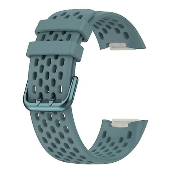 Til Fitbit Charge 5 Monokromatisk Åndbar Silikone Urrem KTT Blue
