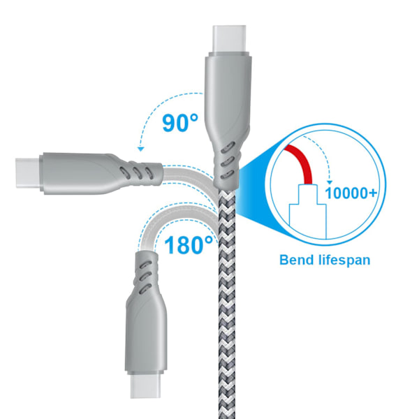 USB C-laderkabel 1FT 3FT 6FT 10FT ledning for Samsung Galaxy S21 S22