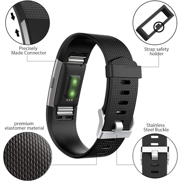 Fitbit Charge 2-rem - Justerbar udskiftnings sportsarmbånd