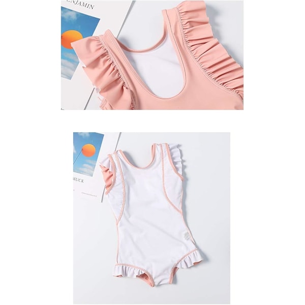 Flickor baddräkter. Baby flickor baddräkter med tofsprydnader och matchande