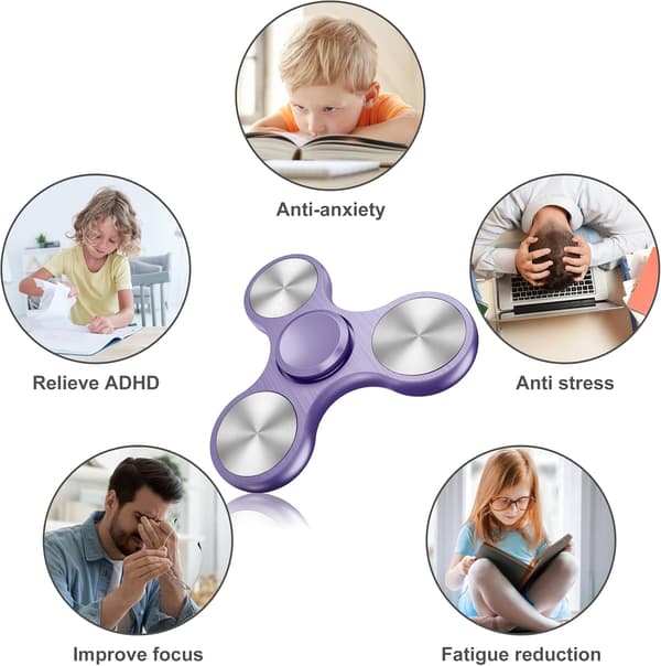 Fidget Spinner i rustfrit stål - Spinner 4-10 minutter - ADHD for alle aldre (Pink)