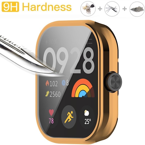 [2 Stk. Etui Kompatibel med Xiaomi Redmi Watch 4, Sort Høj Gennemsigtighed All-Round Beskyttelsesetui med Skærmbeskytter, [Anti-Smuds] [Ridse-R