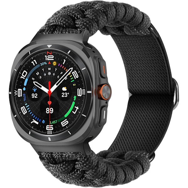 Håndlaget Survival Paracord-armbånd Kompatibelt med   Galaxy Watch Ultra 47mm LET, Myk Nylon Elastisk Flettet Justerbar Sport Loop Rem for Galaxy