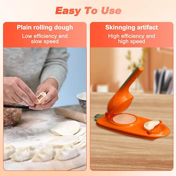 2 i 1, Multifunktionell Dumpling Form Set, Dumplings Skin Artifact Diy Verktyg, Manuell Empanad Orange-red
