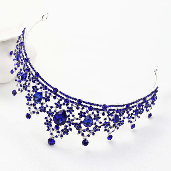 Krystall Bryllupskrone Dronning Tiara Brud Kroner for Kvinner Jenter Rhinestone Decor