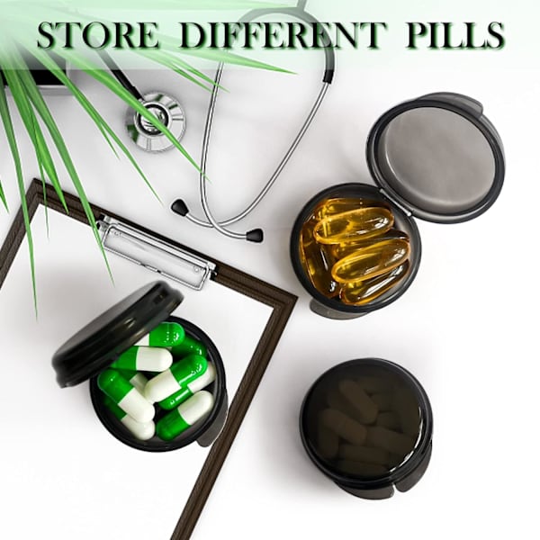 Liten pillerask (3-pack) - Mini bärbar pillerorganisatör