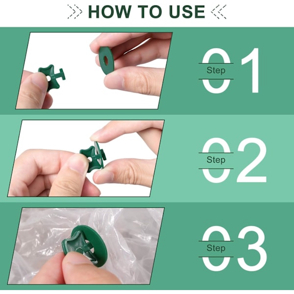 Växthus Twist Clips Plast - Förpackning med 200 Clips för Växthusnät Skuggning