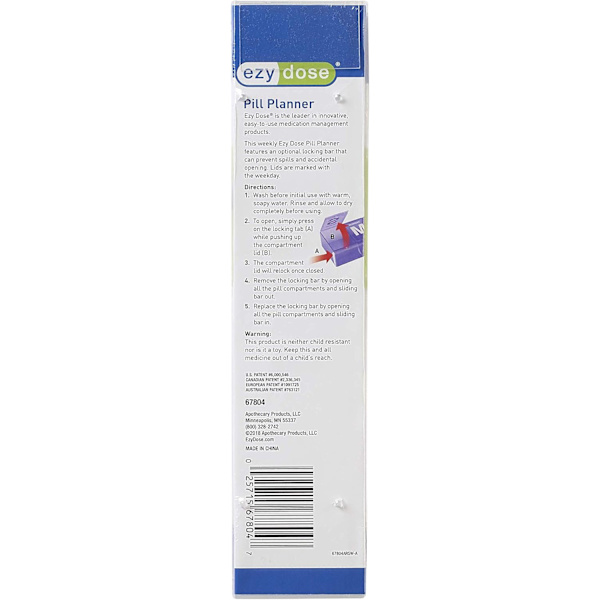 7-dages pilleæske (7-dages) pilleplanlægger, etui