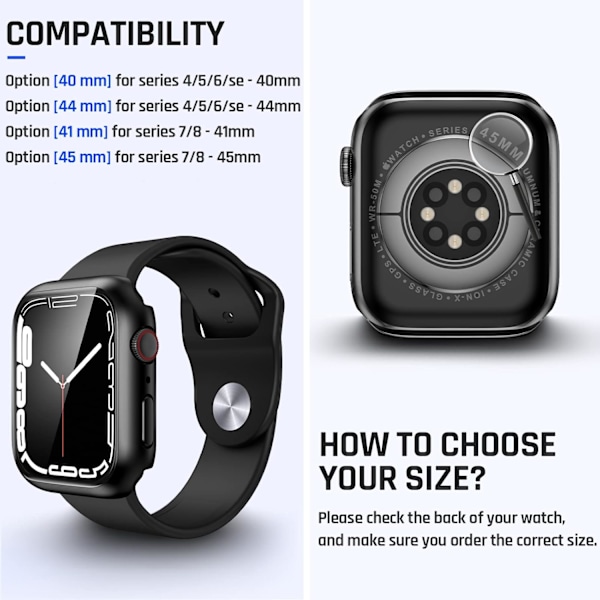 2 i 1 Vandtæt Etui til Apple Watch Series 8
