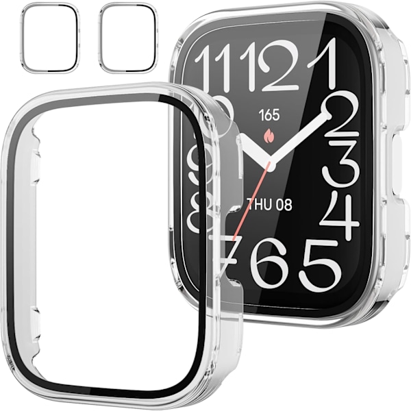 Skärmskyddsfodral för Amazfit Bip 5 Unity Smartwatch, 2-pack Hårt PC-stötfångarskydd Full Face Cover Skyddstillbehör för Amazfit Bip 5 Unity Me