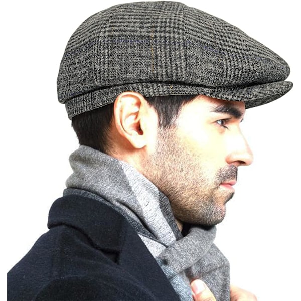 Fashion Herre Klassisk Newsboy Gatsby Hat Blend Uld Vintage Flad Ivy Cap