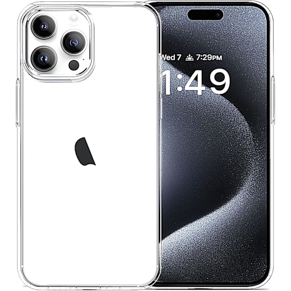 Kompatibel med iPhone 15 Pro Max Cover Klar, Bløde Klare TPU Telefoncovers, Stødsikkert Transparent Bumper Cover Slankt Tyndt Telefon Cover Klar