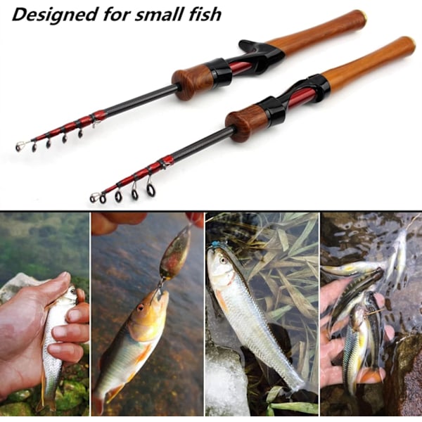 1,68 m 1,85 m Fickstång Kol Mini Ultralätt Teleskopisk Fiske Spö UL Långsam Gjutning Spinnande Bete Spö Test 1-5g Stream Små Fisk Spö (Färg :