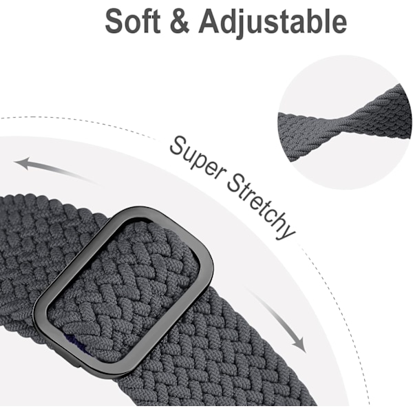 Flätad Solo Loop kompatibel med Apple Watch Band 38 mm