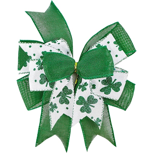 Clover Patrick's Day Krans Båge Grön Shamrock Irländsk Högtid DIY Hantverk Present