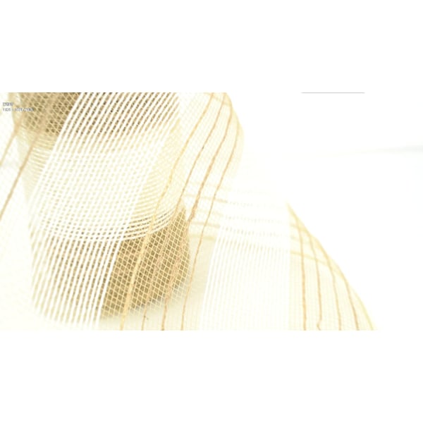 Jute Deco Mesh 10 tum Jute Mesh Band Naturlig och Vit Bred Randig Poly Mesh