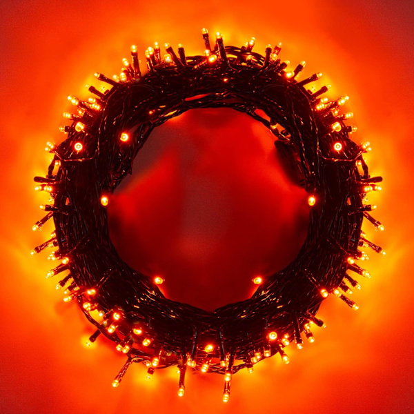 Halloween ljusslingor utomhus inomhus, 8 belysningslägen 320LED 35M/115Ft Twinkle Lights Dekoration Plug-in Vattentäta lampor Fe-ljus för