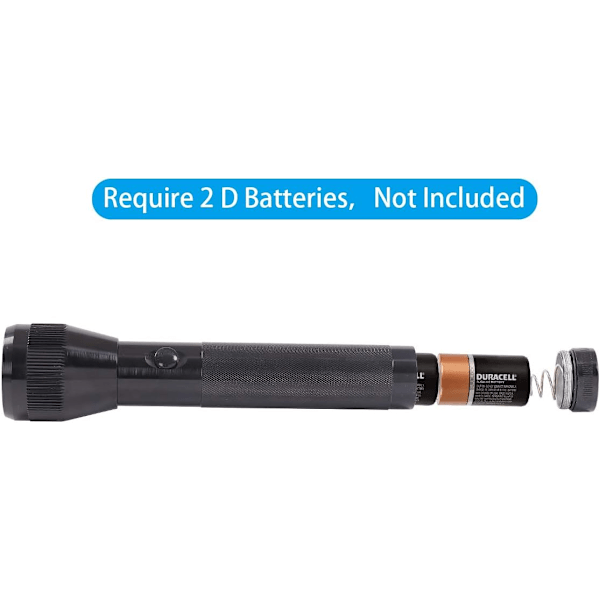 Kraftful 2 D-cells Batteri LED Stora Ficklampor Hög Lumens
