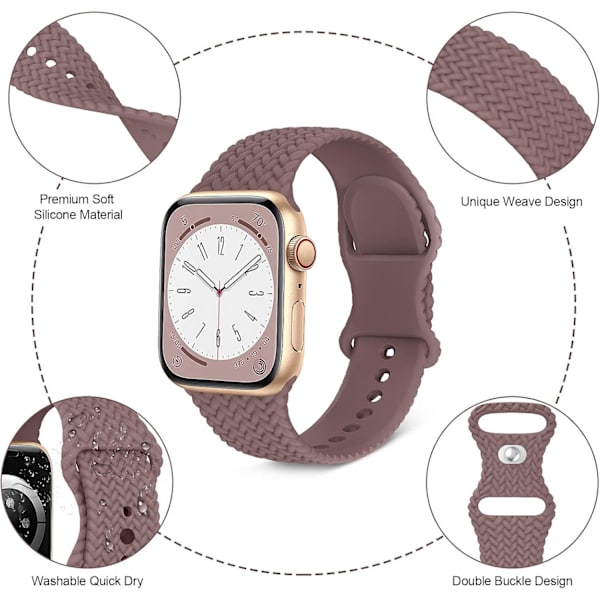 Silikonvævet rem, der er kompatibel med Apple Watch-rem 38 mm 40 mm 41 mm