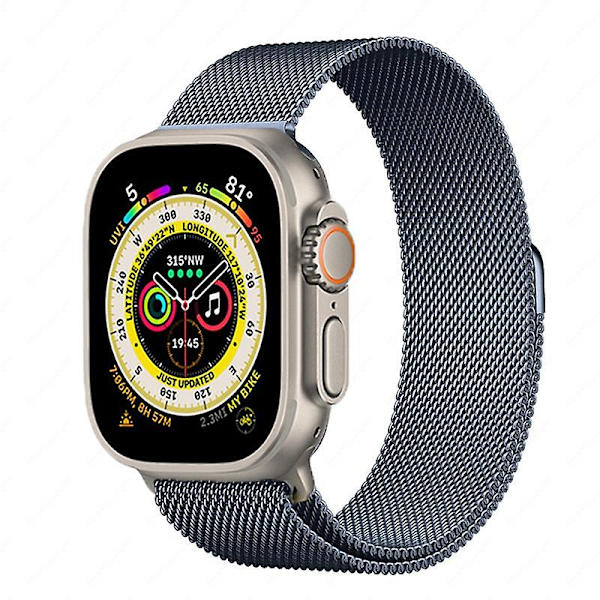 Metalrem til Apple Watch 8 7 45mm 41mm Ultra 49mm Åndbar Milanese Udskiftningsrem til Iwatch 6 5 4 3 2 Se 44mm 42mm 40mm Space grey For 38mm 40mm 41mm