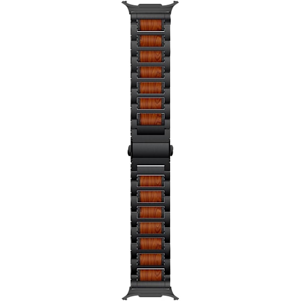 Til Galaxy Watch 7 Ultra Band 47mm, Træ Rød Sandeltræ Metal Udskiftningsrem Til Mænd Og Kvinder Kompatibel Til   Galaxy Watch Ultra Band, Sort