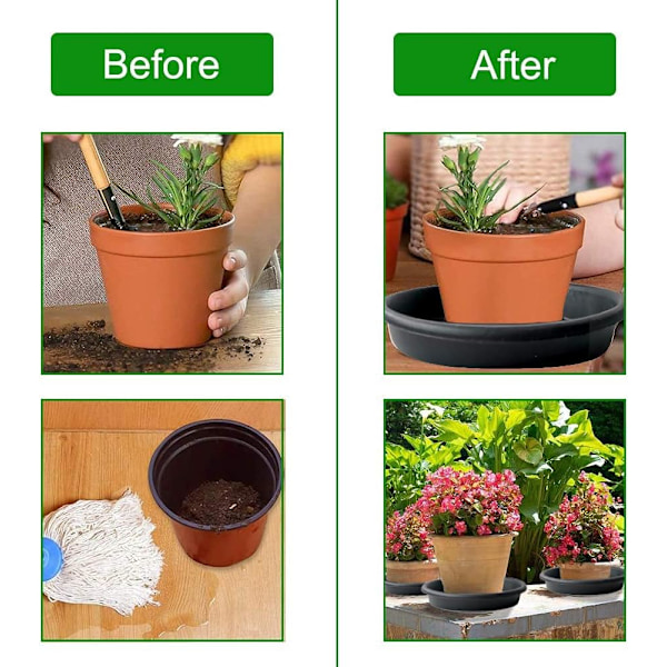 Plastkrukor (5 st) - Droppbrickor för blomkrukor för inomhus- och utomhusväxter