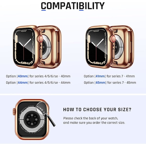 2 i 1 vanntett deksel for Apple Watch Series 8