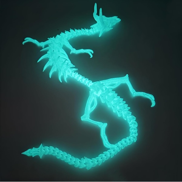 2024     3D Printed Skeleton Dragon, 18in Dragon Inside Fidget Toys for Adults, 3D Printed Articulated Dragon, Posable Flexible Crystal Dragon