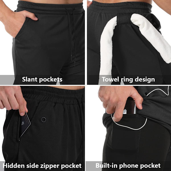 2-i-1 treningsshorts for menn, 7 tommers lette treningsshorts for trening på treningsstudio med