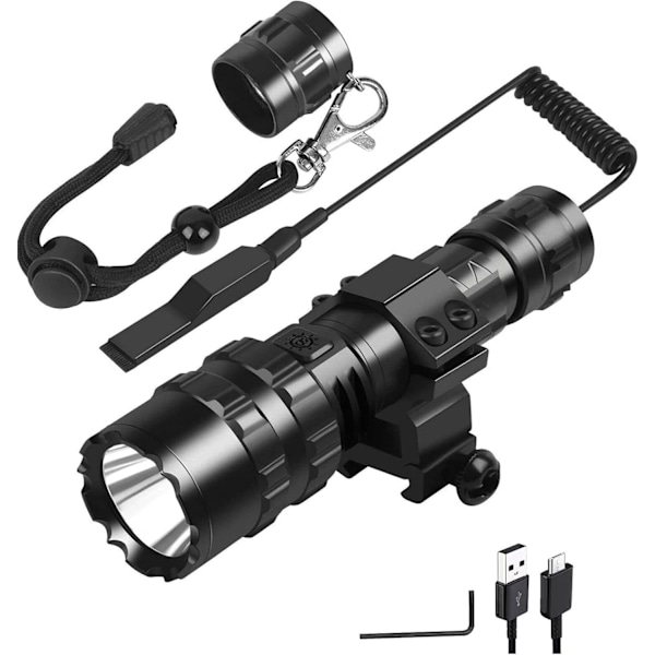 2 i 1 LED-ficklampor med Picatinny-skena