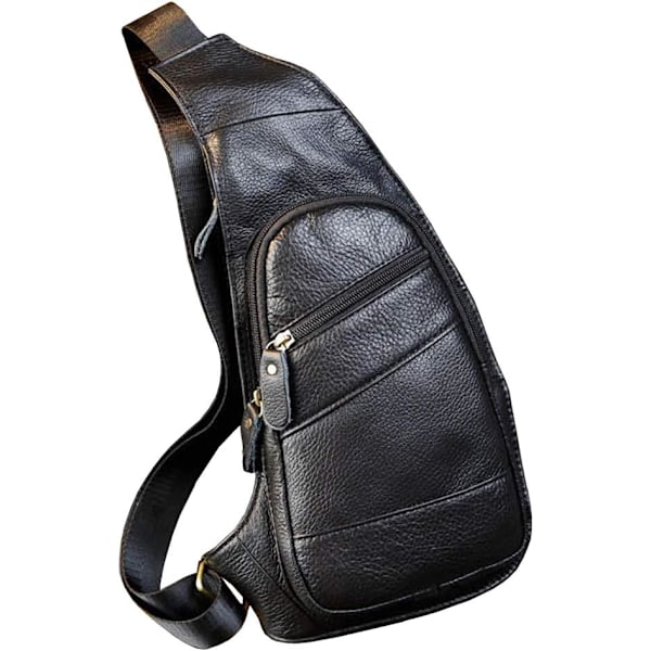 Läder Sling Bag Crossbody Ryggsäck för Män Kvinnor Resor Utomhus Företag