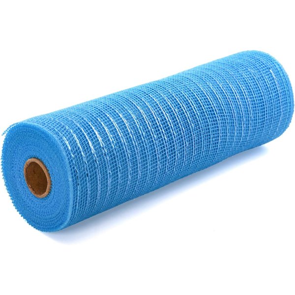 Blå poly-dekorationsnet med metallisk folie 10 tommer x 30 fod pr. rulle