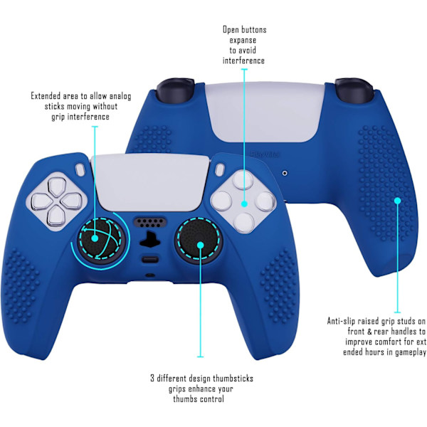 Playvital Blå 3D Dubbet Edition Anti-Skli Deksel