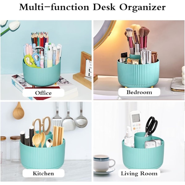 ncil n Holder for Desk, 5 Slots 30°Degree Rotting ncil Orgnizer Mkeup Brush Holder n Orgnizer ncil Holder for Desk Mrker Blue