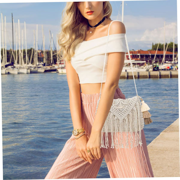1 stk. Kvast Taske Kvaster Taske Tag Kvast Crossbody Taske Frynser Punge til Kvinder Frynser Crossbody Pung Nøgle Kæde Kvaster Strandtasker Kvast Strandtaske