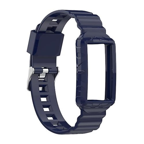 För Fitbit Charge 3 Se Silikon En Kropp Rustning Klockarmband JEK Navy Blue