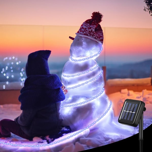2 stk. Hver 100ft 300 LED Solcelle Reb Lyskæder Udendørs Vandtæt Camping, 8 Tilstande Streng Lys Klar PVC Rør Belysning til Fest Have Gård Bryllup