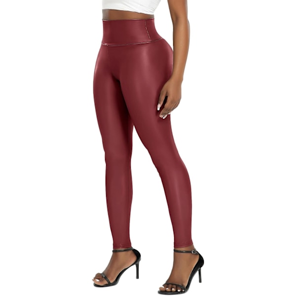 Kvinnors Leggings i konstläder Byxor PU Elastiskt formande höft