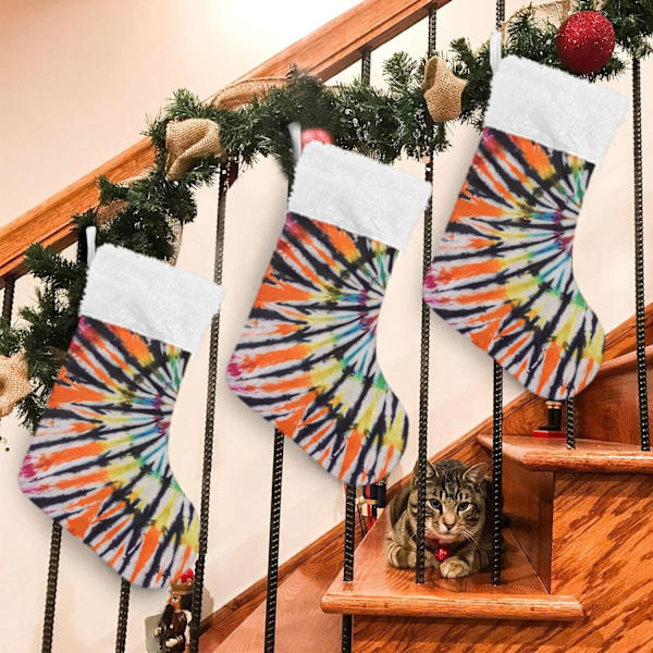 Julklapp, personliga julklappsstrumpor 2-pack Tie Dye Swir 45,7 cm Julstrumpor Hängande Ornament Kamin för träddekoration 17.7