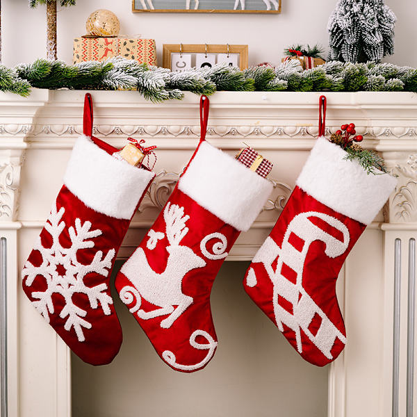 3 st stora julklappsstrumpor