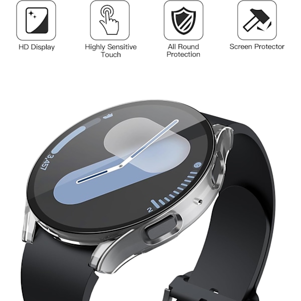2-pack skärmskydd för Galaxy Watch 7, härdat glas med Watch 7 skärmskydd 40 mm, hög känslighet, pålitligt skärmskydd för Galaxy Watc