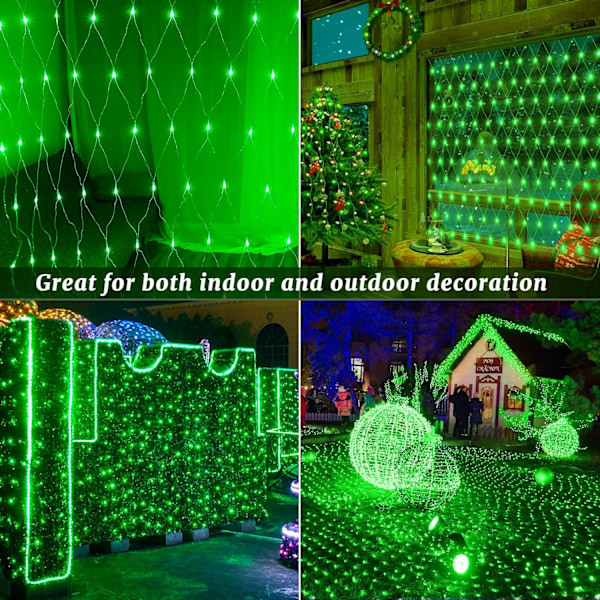 9,8ft x 6,6ft 192 LED julnätljus, 8 lägen 30V lågspänning nätljus för julgranar, buskar, bröllop, trädgård, utomhus