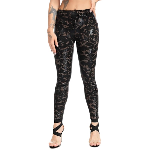 Kvinde Kunstlæder Leggings Bukser PU Elastisk Formgiven Hofte