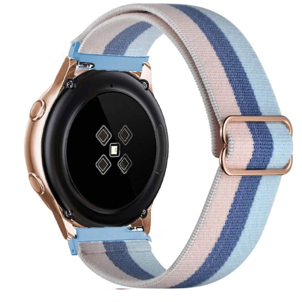 20 mm 22 mm band för Samsung Galaxy Watch 4/classic/3/5/ pro/active 2 Gear S3 Elastisk nylon Huawei Watch Gt 2 2e 3 Pro Strap Pink double blue 22mm